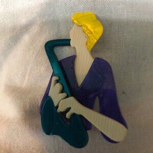 lea stein paris saxophone player rare pin brooch